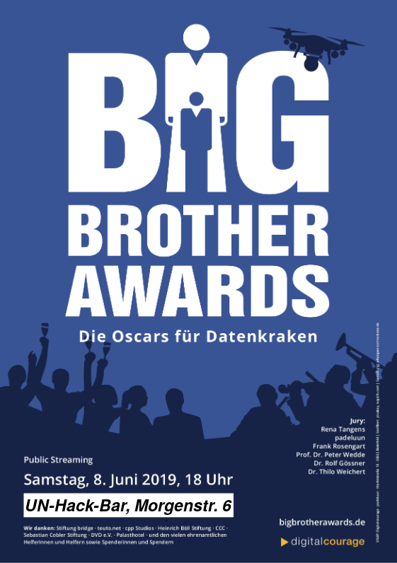 BigBrotherAwards 2019 – public streaming in Unna