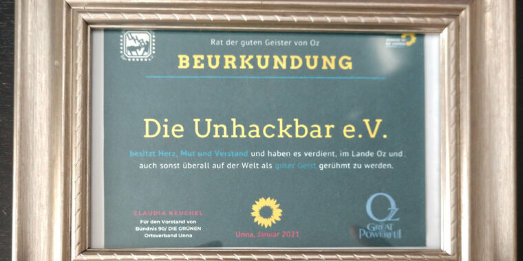 Ehrung durch OV Unna Bündnis 90/ Die Grünen