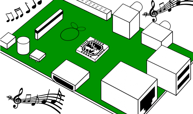 RasberryPi Clipart mit UNHB Logo auf zentraler CPU