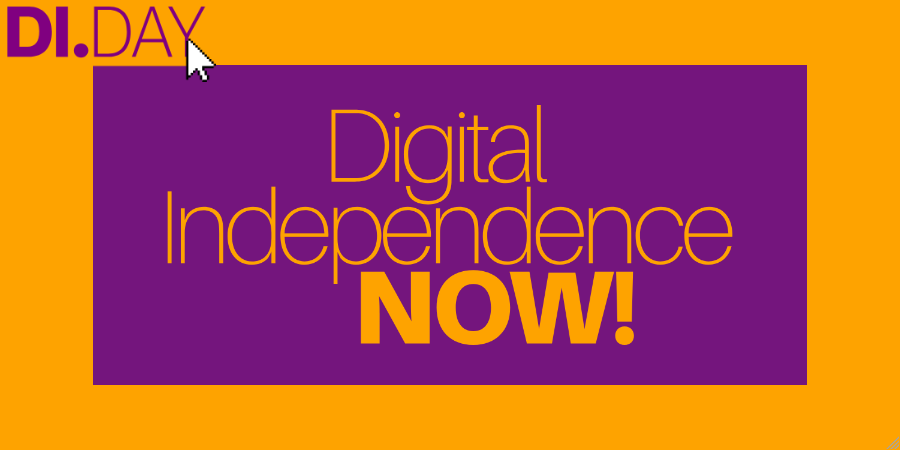 Schriftzug "Digital Independence NOW" und DI.DAY